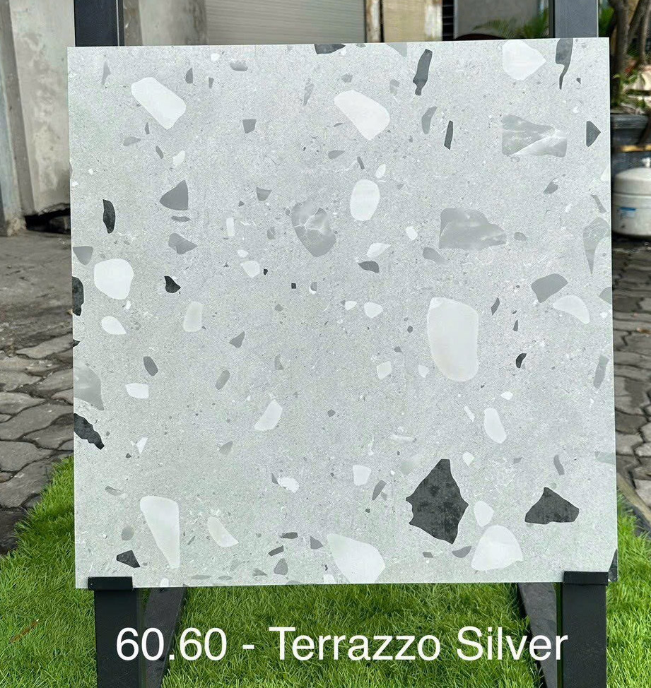 Gạch Terrazzo nhập khẩu ấn độ 600x600 Terrazzo SILVER